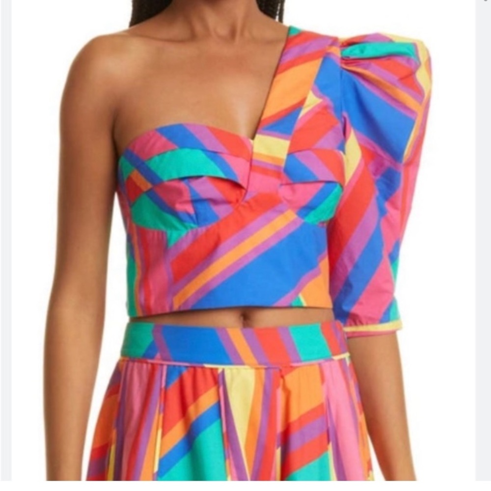 ISO Farm Rio bruna stripes one shoulder top. Size medium or small!